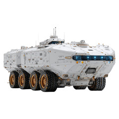 Isolated sci-fi vehicle on transparent background for design projects
