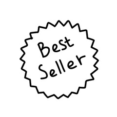 best seller emblem badge handdrawn