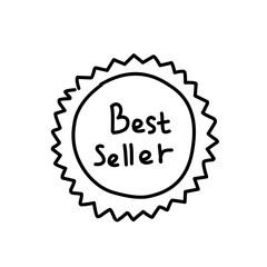 best seller emblem badge handdrawn