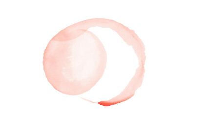 水彩のグラデーションが美しい赤い円と水滴