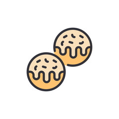 Two Delicious Donuts With Creamy Frosting And Sprinkles Illustration