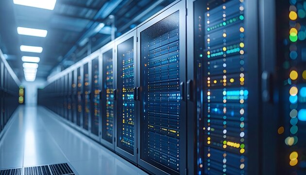 Server racks in a modern data center