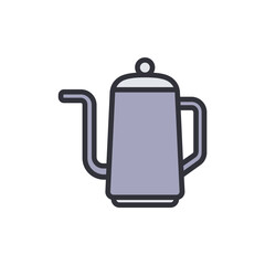 Modern Minimalist Kettle Illustration With Elongated Spout And Smooth Edges