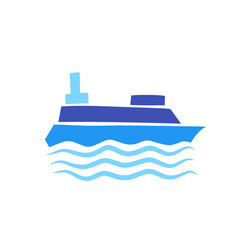 Obraz premium blue ship logo vector