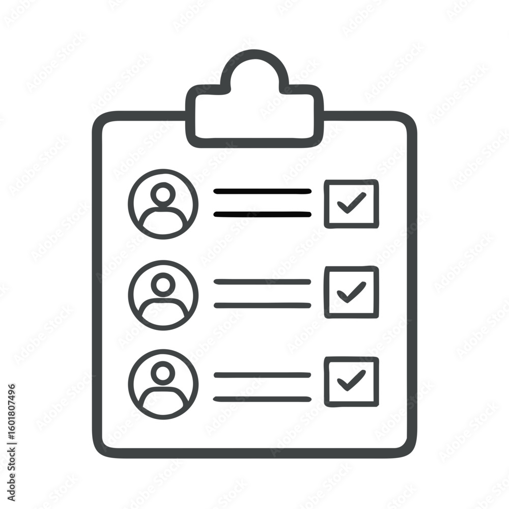 Poster clipboards with checkboxes represent task completion in a structured format