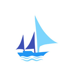 blue ship logo vector