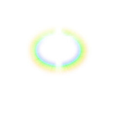 Radiant White Cross with Rainbow Lens Flare on Transparent Background

