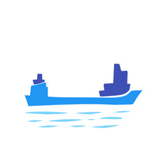 blue ship logo vector