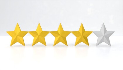 Gold and gray stars rating