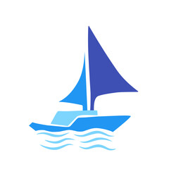 blue ship logo vector