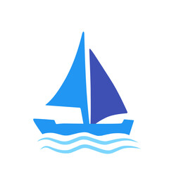 blue ship logo vector
