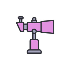 Pink Telescope Illustration Symbolizing Exploration And Scientific Observation