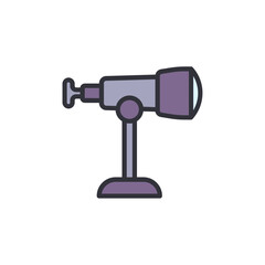 Charming Cartoon Telescope Icon For Astronomy Or Exploration Projects