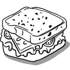 Doodle Style Sandwich Drawing