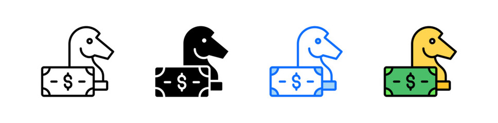 Financial Strategy Icon Set Multiple Style Collection