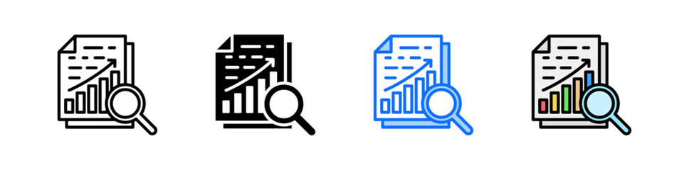 Data Analytics Icon Set Multiple Style Collection