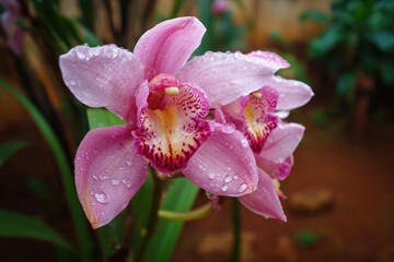 Detailed image of a pink orchid from a garden in Ribeir&atilde;o Preto Brazil
