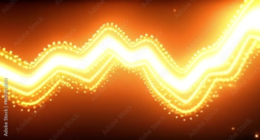 Aufkleber glowing abstract zigzag line with shimmering particles motion graphic