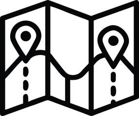 Navigational Map Illustration: A stylized illustration of a folded map, featuring pinpointed locations linked by a winding route, symbolizing journey, direction, and exploration.