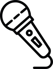 Microphone Icon: A sleek microphone, featuring bold, clean lines, perfect for conveying the essence of audio recording and broadcast.