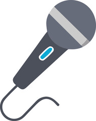 Microphone Outline Icon, Audio Equipment Symbol, Recording Device, Professional Sound, Black and White