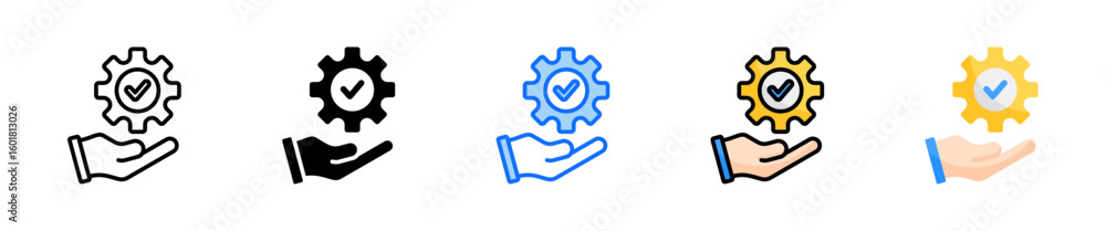 Poster responsible icon set multiple style collection