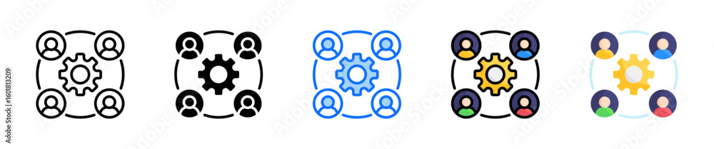 Poster community icon set multiple style collection