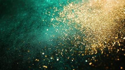Obraz premium abstract grainy gradient in deep emerald and metallic gold