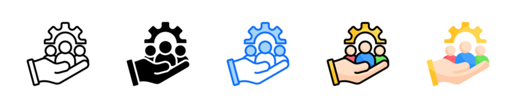 Human Resources Icon Set Multiple Style Collection