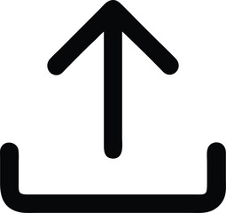 Upload Icon Depicts a Black Arrow Pointing Upward from a Container Symbol