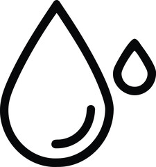 Water Drop: A minimalist, bold line illustration of a water drop, rendered with crisp, clean lines, representing purity, freshness, and the essence of life.