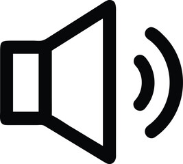 Sound Icon: A minimalist icon of a speaker with sound waves emanating from it, perfect for audio-related designs.