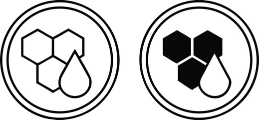 Obraz premium Labels Ceramide. Black and White Vector Icons. Sticker For Cosmetic Packaging. Concept Skin Care.