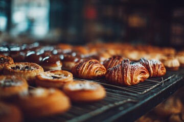 Detailed look at baked goods in the shop