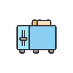 Illustration Of A Light Blue Toaster With Two Slices Of Toast