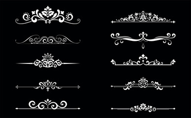 Vintage set. Floral elements for design monograms, invitations, frames, menus and labels. Graphic design of the website, cafes, boutiques, hotels, wedding invitations.