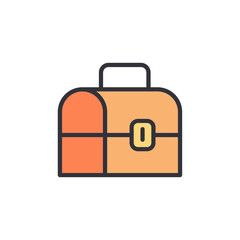 Stylish Retro Inspired Lunchbox Illustration With Transparent Backdrop