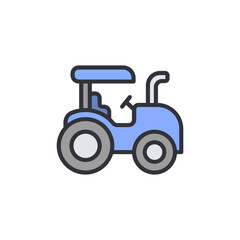 Stylized Blue Tractor Illustration On A Transparent Setting Graphic