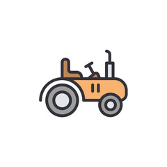Modern Tractor Illustration With A Transparent Backdrop And Smooth Style