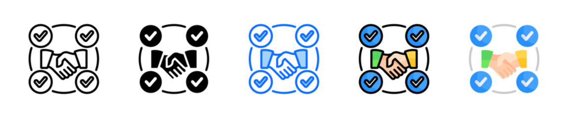 Supplier Collaboration Icon Set Multiple Style Collection