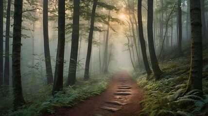 Obraz premium morning in the forest