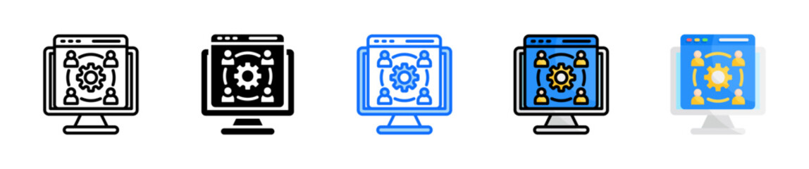 Remote Collaboration Icon Set Multiple Style Collection