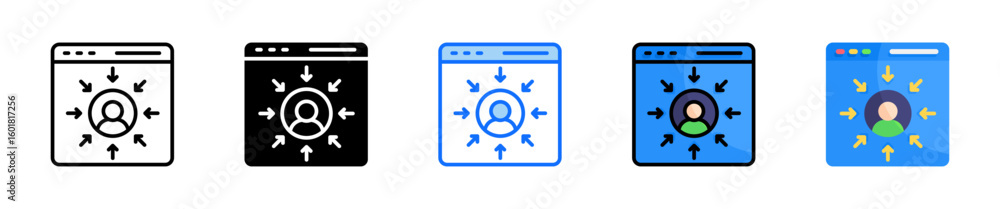 Poster customer centricity icon set multiple style collection