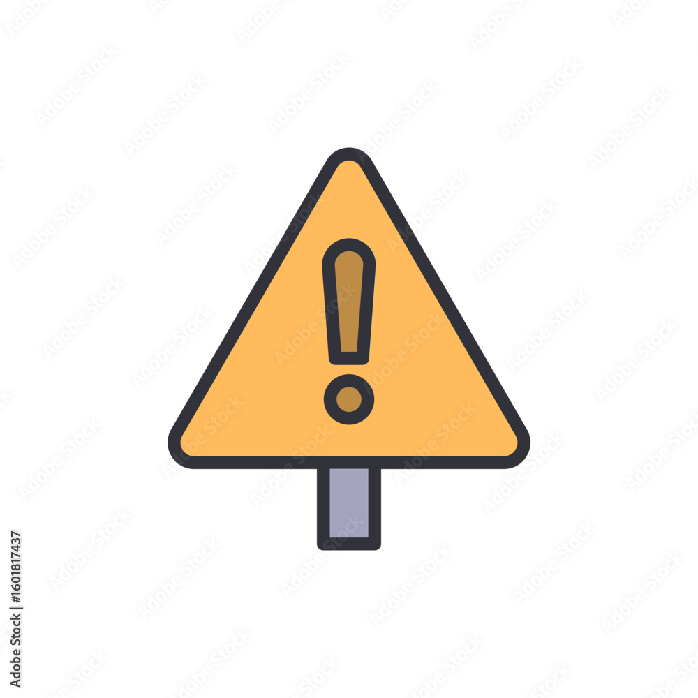 Poster attention required sign with exclamation mark symbol in a triangle shape