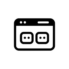 Web browser interface icon with dual plug or socket symbols, representing connection settings, user interface, or tech apps.