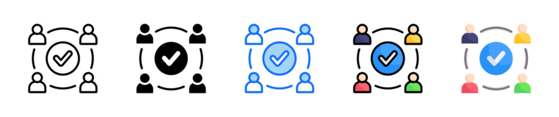 Teamwork Icon Set Multiple Style Collection