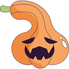 Handmade Orange Pumpkin Icon Illustration