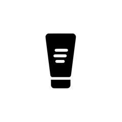 Black and white icon of a cosmetic or skincare tube product, suitable for beauty, grooming, or personal care branding.