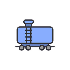 Illustration Of A Blue Tanker Railcar For Transporting Liquid Cargo