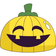 Handmade Yellow Pumpkin Icon Illustration
